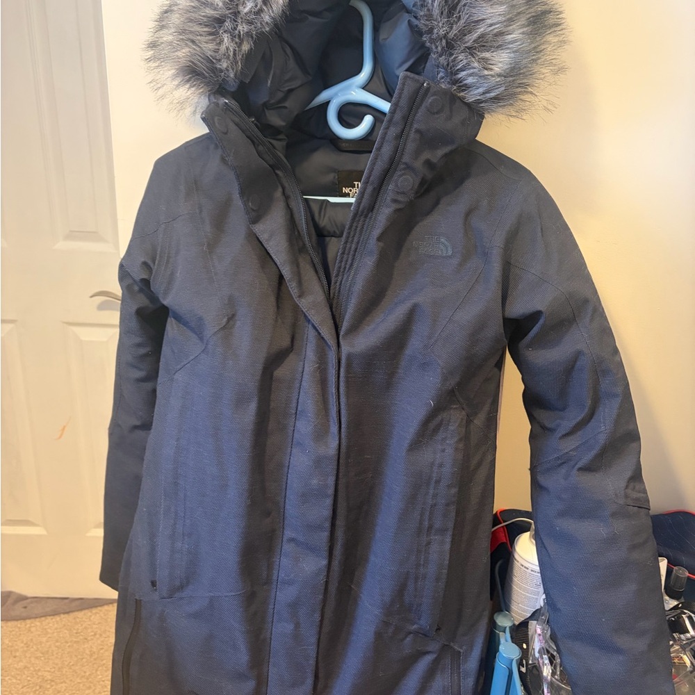 The North Face Women's Black Ski Jacket with Faux Fur Trim